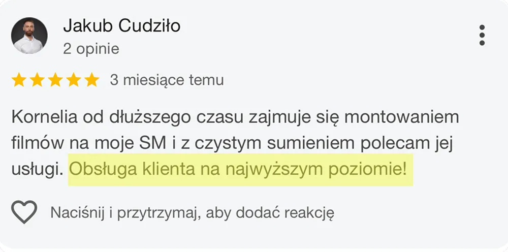 Opinia klienta