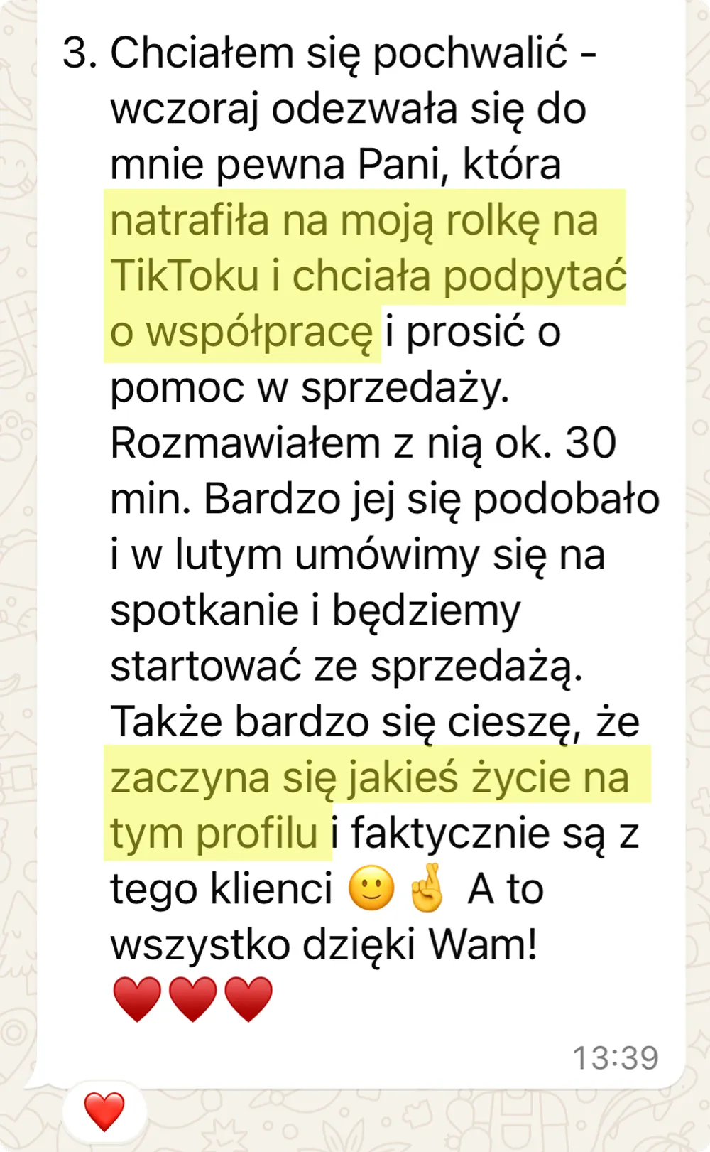 Opinia klienta